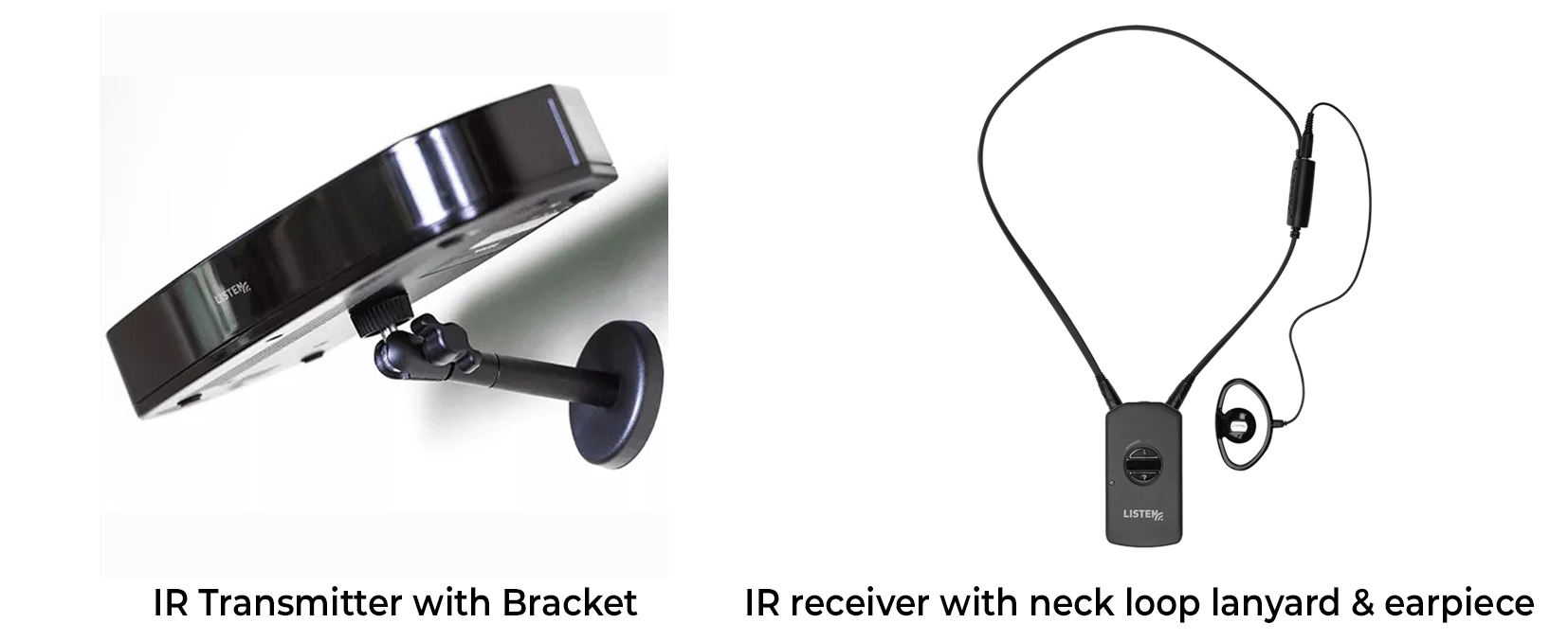 Infra-red transmitter & receiver with lanyard neck loop